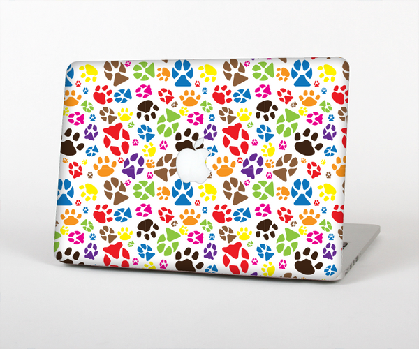The Colorful Scattered Paw Prints Skin for the Apple MacBook Pro Retina 15"