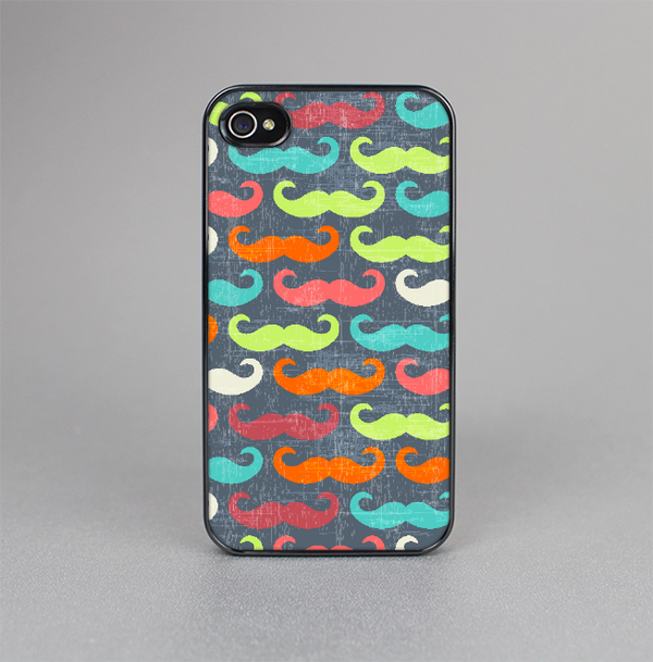 The Colorful Scratched Mustache Pattern Skin-Sert for the Apple iPhone 4-4s Skin-Sert Case