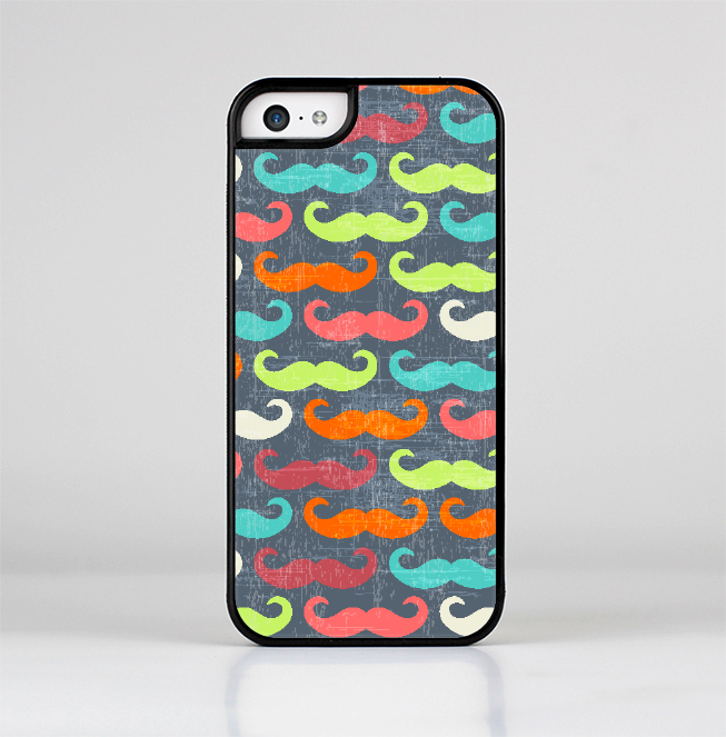 The Colorful Scratched Mustache Pattern Skin-Sert Case for the Apple iPhone 5c