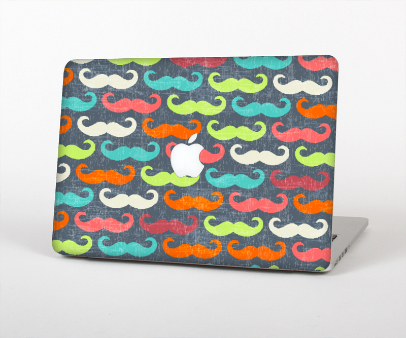 The Colorful Scratched Mustache Pattern Skin for the Apple MacBook Air 13"