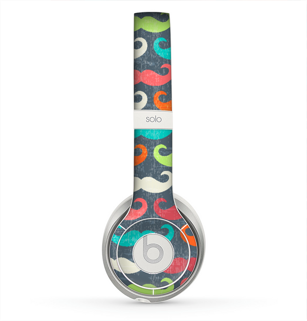 The Colorful Scratched Mustache Pattern Skin for the Beats by Dre Solo 2 Headphones