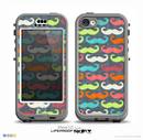 The Colorful Scratched Mustache Pattern Skin for the iPhone 5c nüüd LifeProof Case
