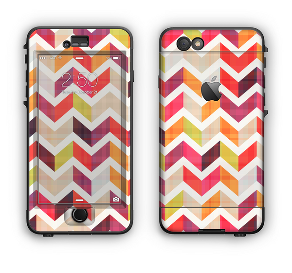 The Colorful Segmented Scratched ZigZag Apple iPhone 6 Plus LifeProof Nuud Case Skin Set