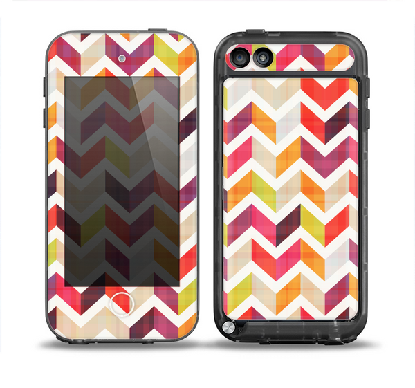 The Colorful Segmented Scratched ZigZag Skin for the iPod Touch 5th Generation frē LifeProof Case
