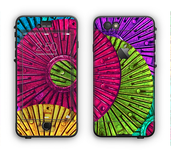 The Colorful Segmented Wheels Apple iPhone 6 Plus LifeProof Nuud Case Skin Set