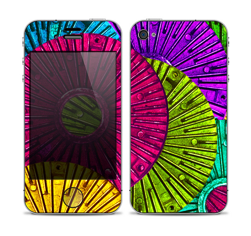 The Colorful Segmented Wheels Skin for the Apple iPhone 4-4s