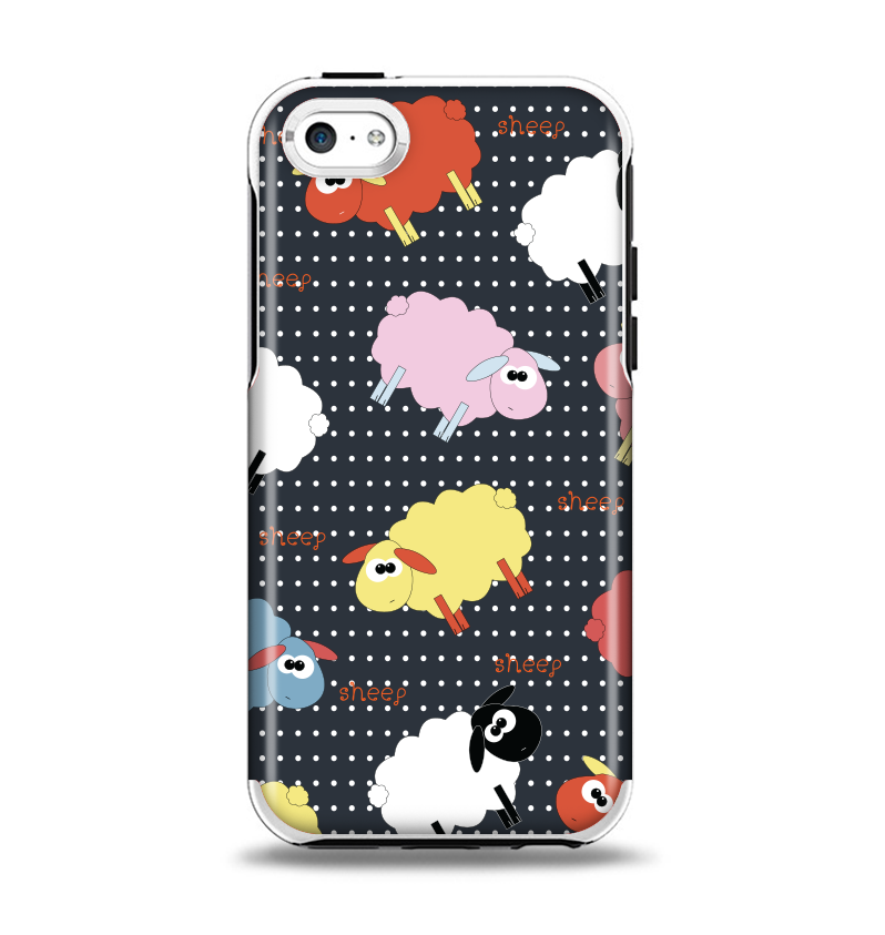 The Colorful Sheep Polka Dot Pattern Apple iPhone 5c Otterbox Symmetry Case Skin Set