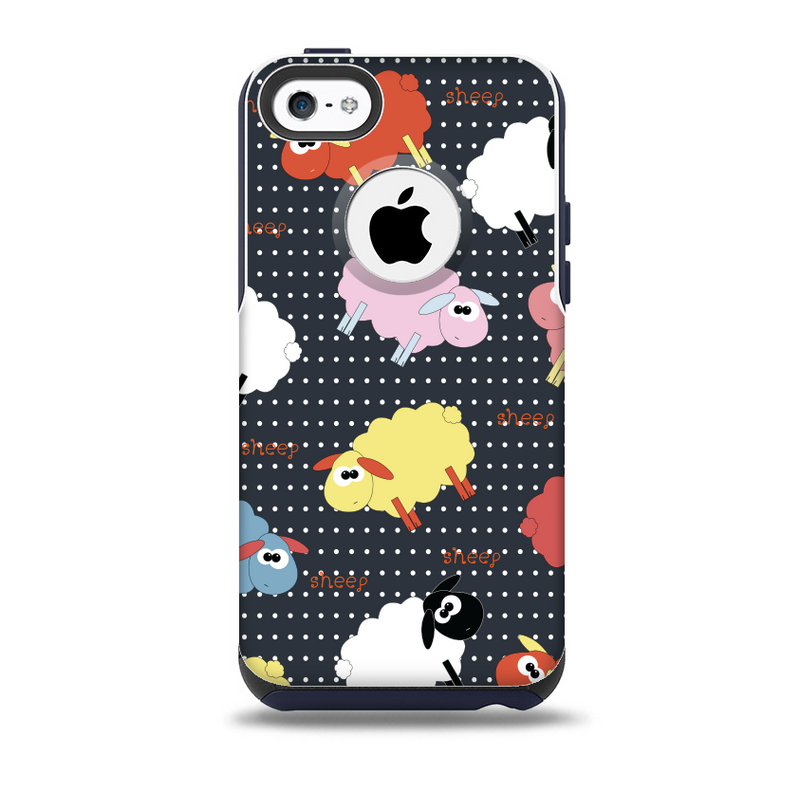 The Colorful Sheep Polka Dot Pattern Skin for the iPhone 5c OtterBox Commuter Case