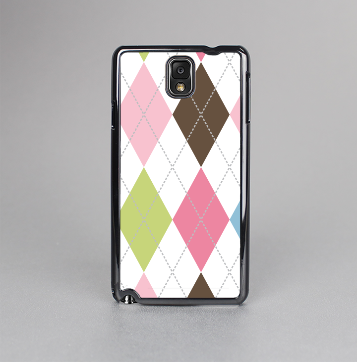 The Colorful Stitched Plaid Shapes Skin-Sert Case for the Samsung Galaxy Note 3
