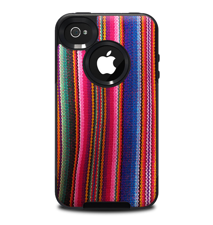 The Colorful Striped Fabric Skin for the iPhone 4-4s OtterBox Commuter Case