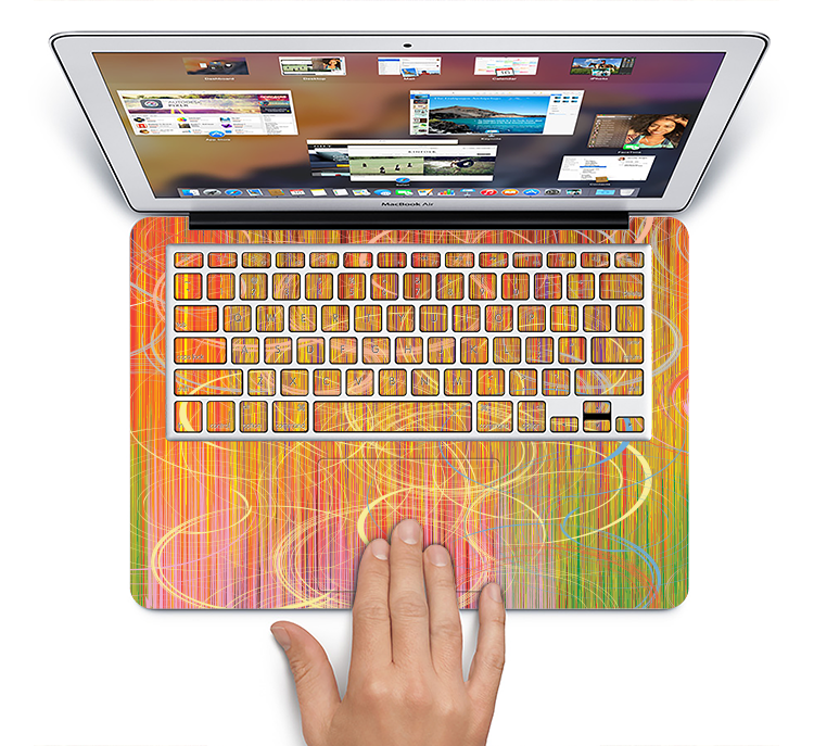 The Colorful Stripes and Swirls V43 Skin Set for the Apple MacBook Pro 15" with Retina Display