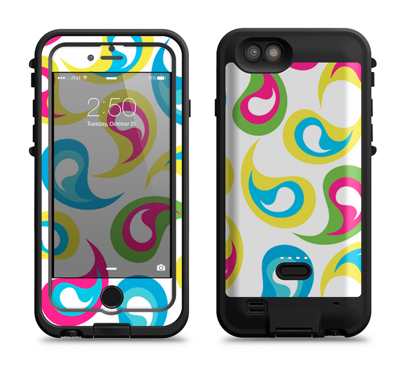 The Colorful Swirl Pattern Apple iPhone 6/6s LifeProof Fre POWER Case Skin Set