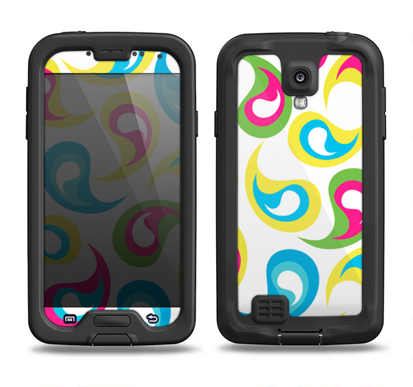 The Colorful Swirl Pattern Samsung Galaxy S4 LifeProof Nuud Case Skin Set
