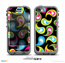The Colorful Swirl Pattern on Black Skin for the iPhone 5c nüüd LifeProof Case