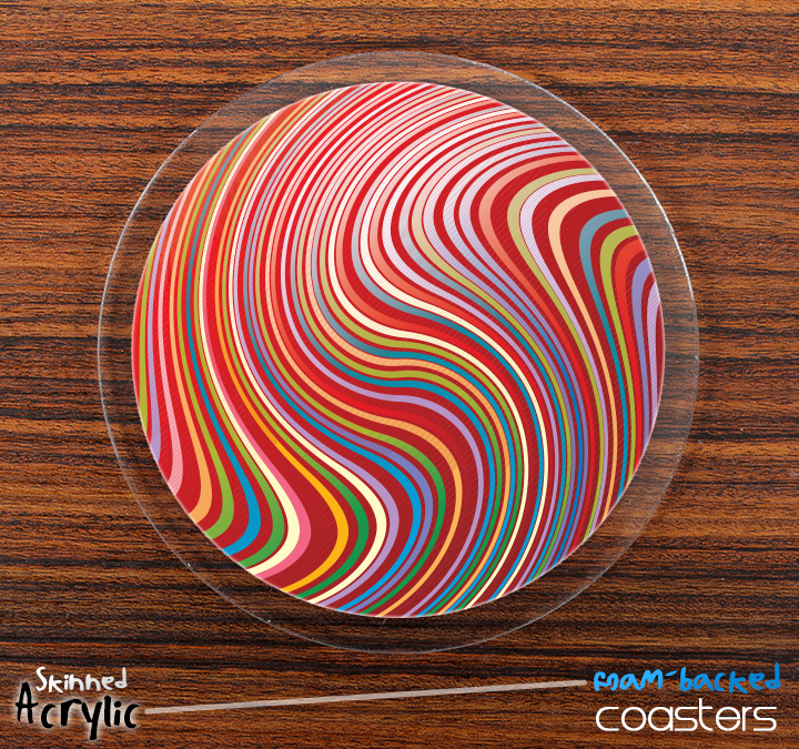 The Colorful Swirls Skinned Foam-Backed Coaster Set