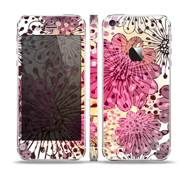 The Colorful Translucent Water-Flowers Skin Set for the Apple iPhone 5
