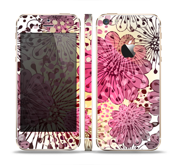 The Colorful Translucent Water-Flowers Skin Set for the Apple iPhone 5s