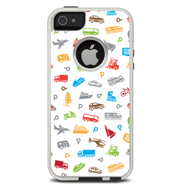 The Colorful Travel Collage Pattern Skin For The iPhone 5-5s Otterbox Commuter Case