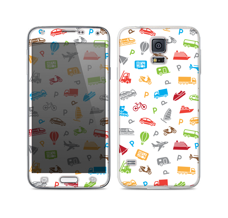 The Colorful Travel Collage Pattern Skin For the Samsung Galaxy S5