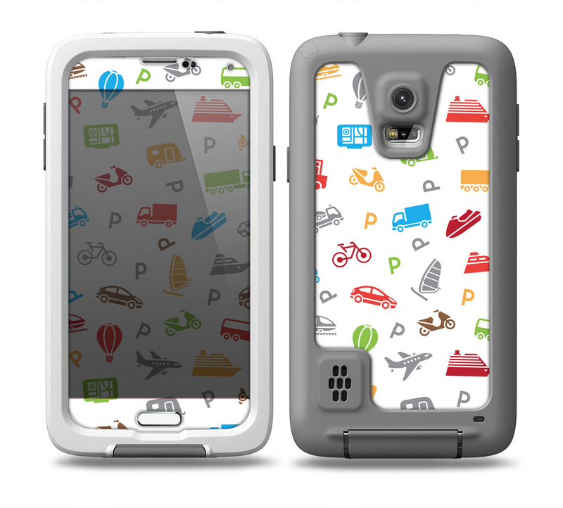The Colorful Travel Collage Pattern Skin for the Samsung Galaxy S5 frē LifeProof Case