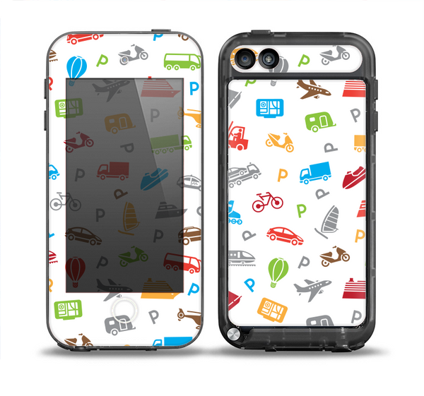 The Colorful Travel Collage Pattern Skin for the iPod Touch 5th Generation frē LifeProof Case
