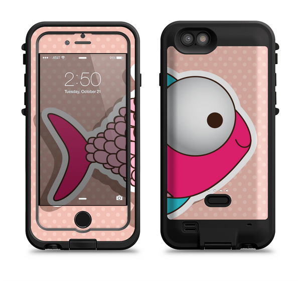 The Colorful Vector Big-Eyed Fish Apple iPhone 6/6s LifeProof Fre POWER Case Skin Set