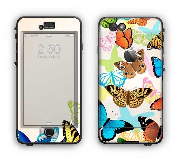 The Colorful Vector Butterflies Apple iPhone 6 Plus LifeProof Nuud Case Skin Set