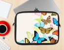 The Colorful Vector Butterflies Ink-Fuzed NeoPrene MacBook Laptop Sleeve