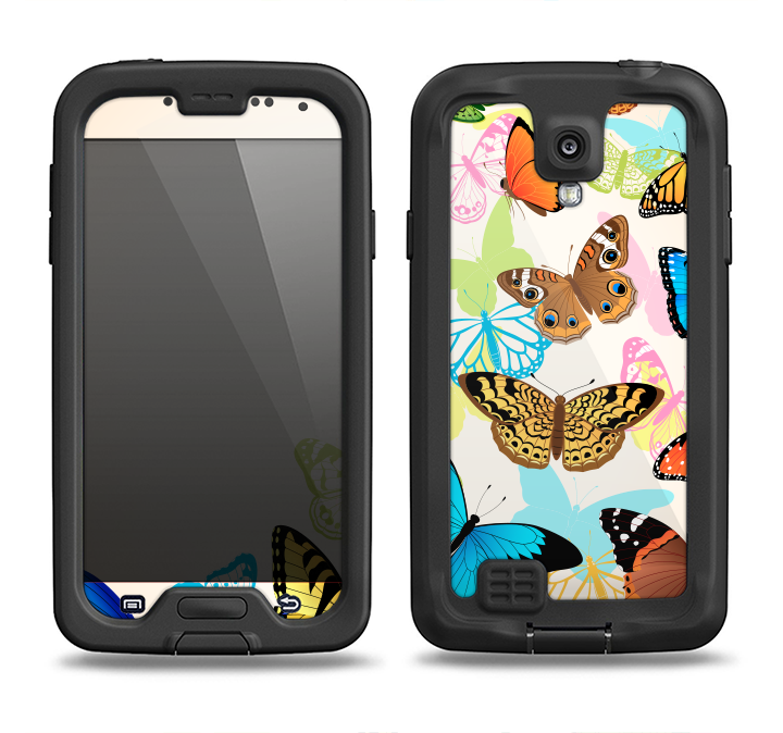 The Colorful Vector Butterflies Samsung Galaxy S4 LifeProof Nuud Case Skin Set