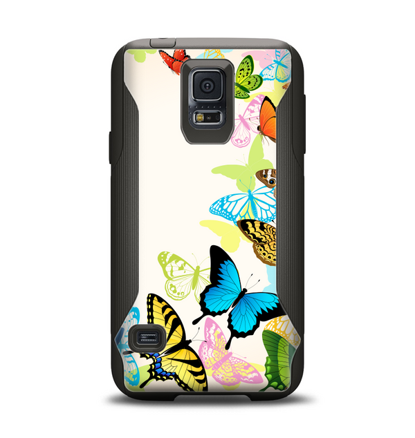 The Colorful Vector Butterflies Samsung Galaxy S5 Otterbox Commuter Case Skin Set