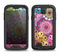 The Colorful Vector Flower Collage Samsung Galaxy S4 LifeProof Nuud Case Skin Set