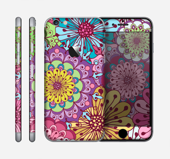 The Colorful Vector Flower Collage Skin for the Apple iPhone 6