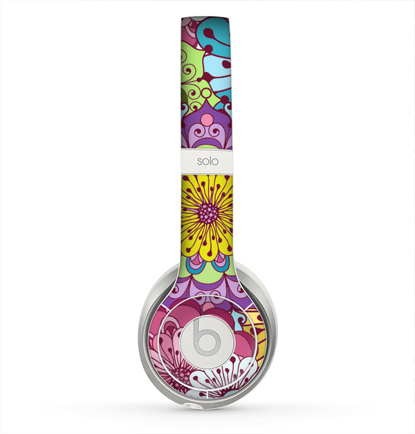 The Colorful Vector Flower Collage Skin for the Beats by Dre Solo 2 Headphones