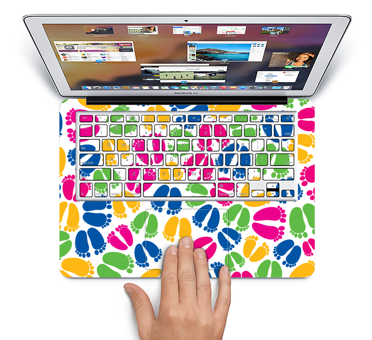 The Colorful Vector Footprints Skin Set for the Apple MacBook Pro 15" with Retina Display
