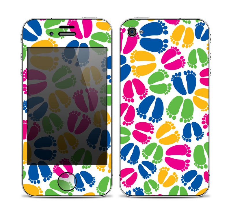 The Colorful Vector Footprints Skin for the Apple iPhone 4-4s