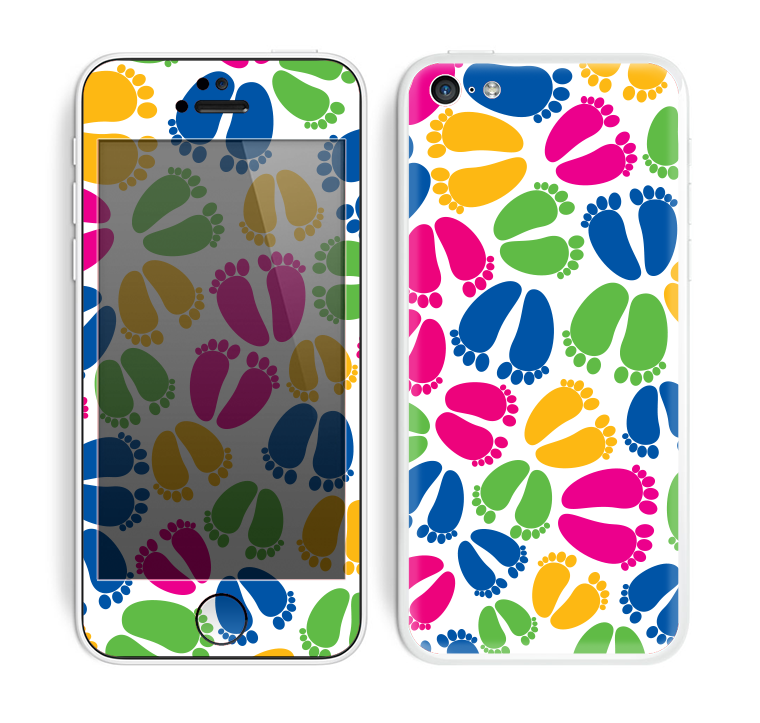 The Colorful Vector Footprints Skin for the Apple iPhone 5c