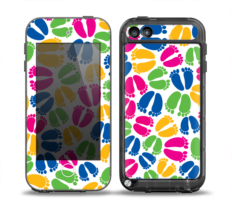 The Colorful Vector Footprints Skin for the iPod Touch 5th Generation frē LifeProof Case