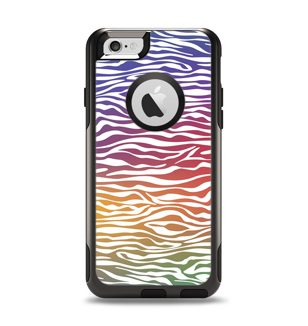The Colorful Vector Zebra Animal Print Apple iPhone 6 Otterbox Commuter Case Skin Set