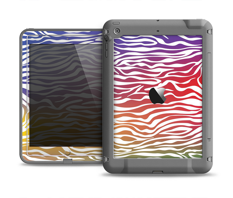 The Colorful Vector Zebra Animal Print Apple iPad Air LifeProof Fre Case Skin Set