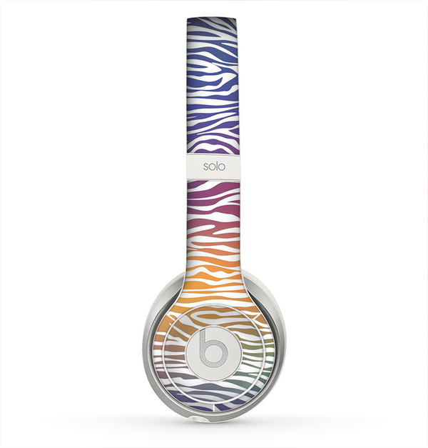 The Colorful Vector Zebra Animal Print Skin for the Beats by Dre Solo 2 Headphones