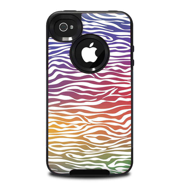 The Colorful Vector Zebra Animal Print Skin for the iPhone 4-4s OtterBox Commuter Case