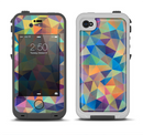 The Colorful Vibrant Triangle Connect Pattern Apple iPhone 4-4s LifeProof Fre Case Skin Set