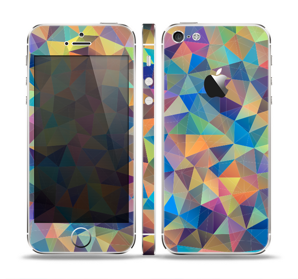 The Colorful Vibrant Triangle Connect Pattern Skin Set for the Apple iPhone 5