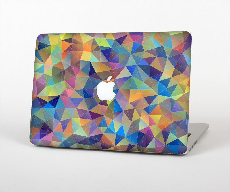 The Colorful Vibrant Triangle Connect Pattern Skin Set for the Apple MacBook Pro 15" with Retina Display