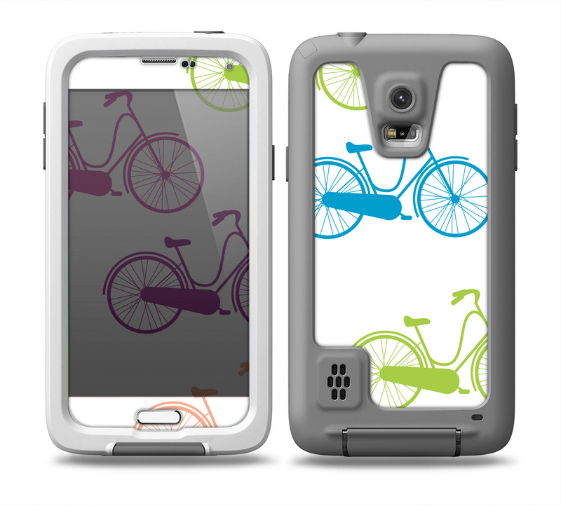 The Colorful Vintage Bike on White Pattern Skin Samsung Galaxy S5 frē LifeProof Case
