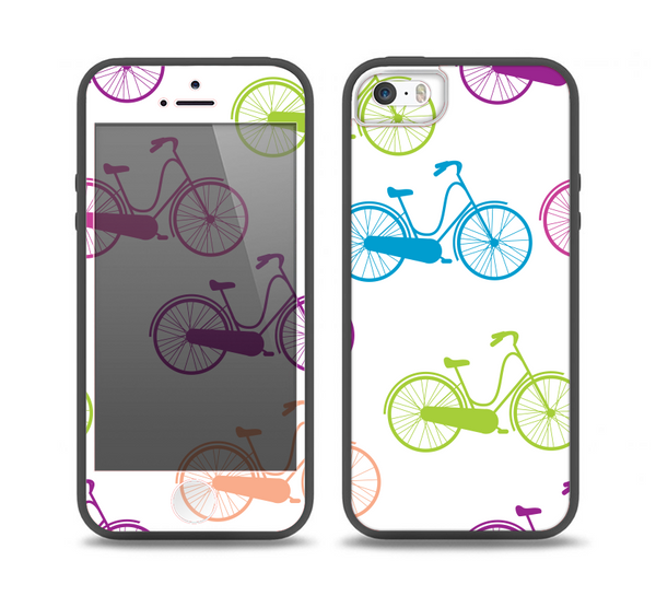 The Colorful Vintage Bike on White Pattern Skin Set for the iPhone 5-5s Skech Glow Case