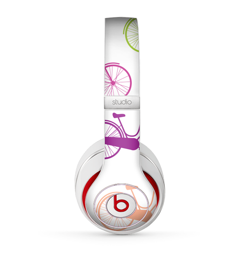 The Colorful Vintage Bike on White Pattern Skin for the Beats by Dre Studio (2013+ Version) Headphones