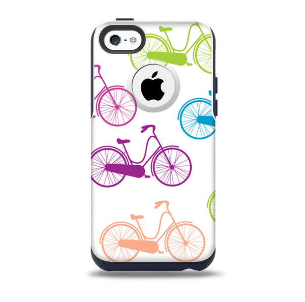 The Colorful Vintage Bike on White Pattern Skin for the iPhone 5c OtterBox Commuter Case