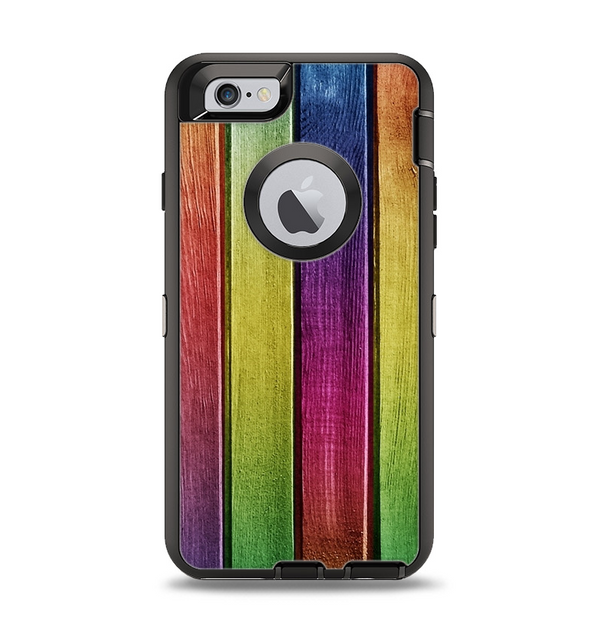The Colorful Vivid Wood Planks Apple iPhone 6 Otterbox Defender Case Skin Set