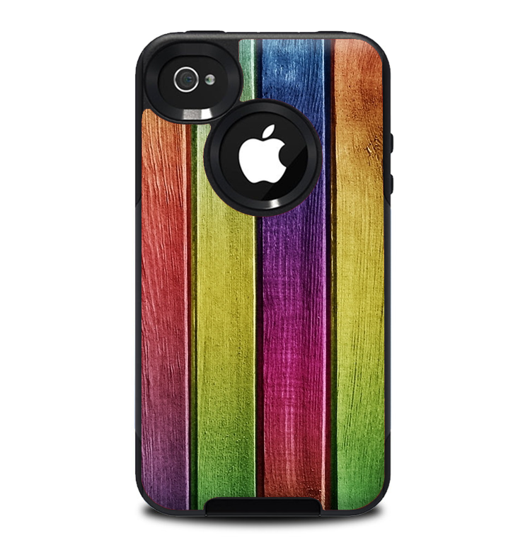 The Colorful Vivid Wood Planks Skin for the iPhone 4-4s OtterBox Commuter Case